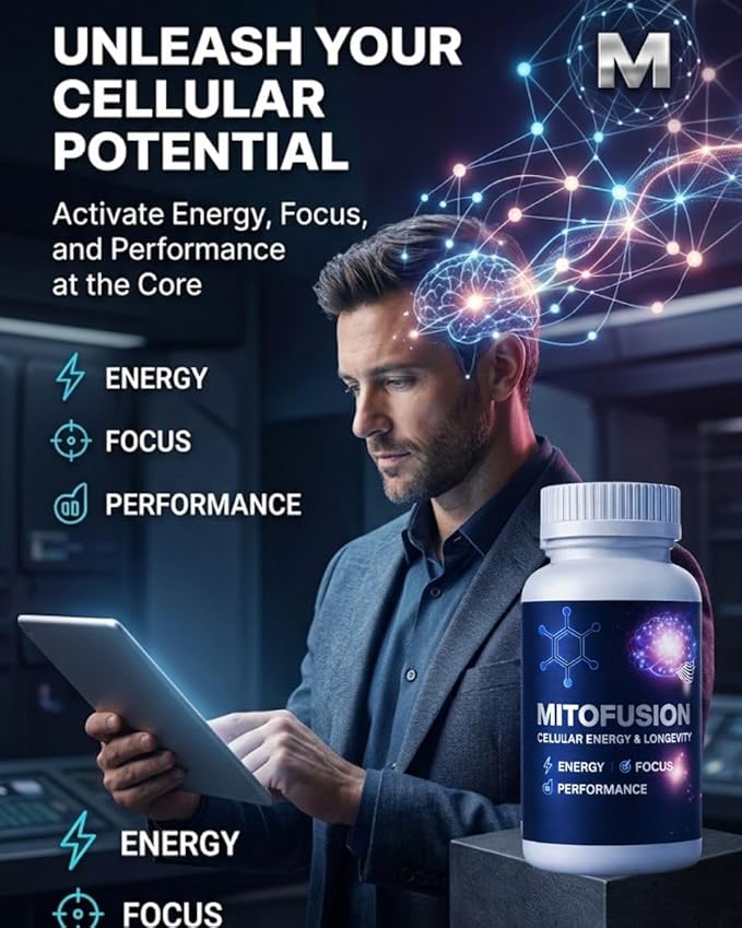 MitoFusion Complete Anti Aging NAD+ and Mitochondria Support Formula with 500mg Nicotinomide Riboside 250mg Urolithin A 25mg PQQ 50mg Apigenin. Energy | Focus | Longevity | Performance | Recovery