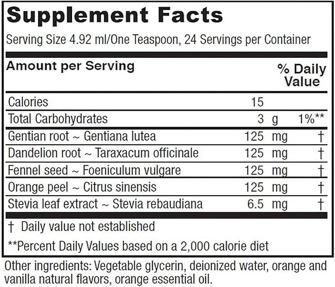 Vitanica Bitters Tonic Liquid Digestion Supplement Digestion Support Alcohol Free Vanilla Orange Vegan 4 Ounce (Bitters Tonic)