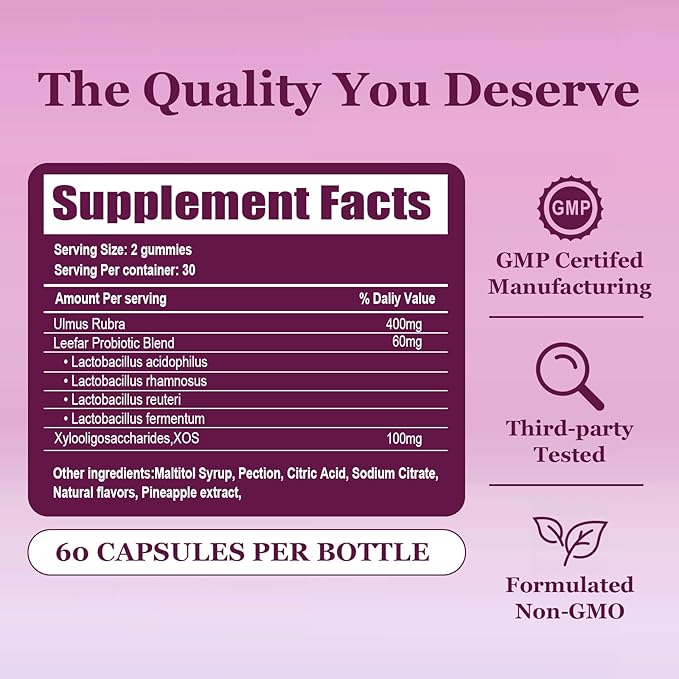 DYALE Her Juicy Feminine Probiotics Gummies for Women | Pineapple Flavor | Supports pH Balance Gut Health &amp Immune System | with Slippery Elm Prebiotics &amp Lactobacillus Blend | 60 Gummies (2