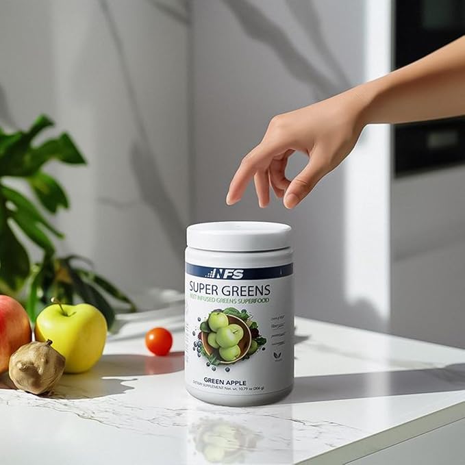 Super Greens Beet Infused Superfood Powder – Organic Green Superfoods Protein Antioxidants &amp Probiotics Supports Healthy Blood Pressure Digestion &amp Energy Boost (Green Apple 30 Servings)