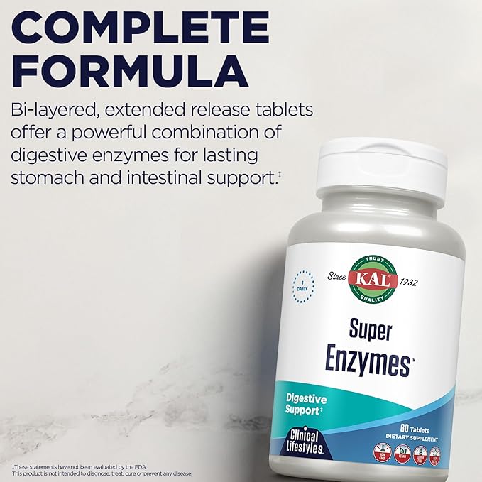 KAL Super Enzymes Tablets 60 Count