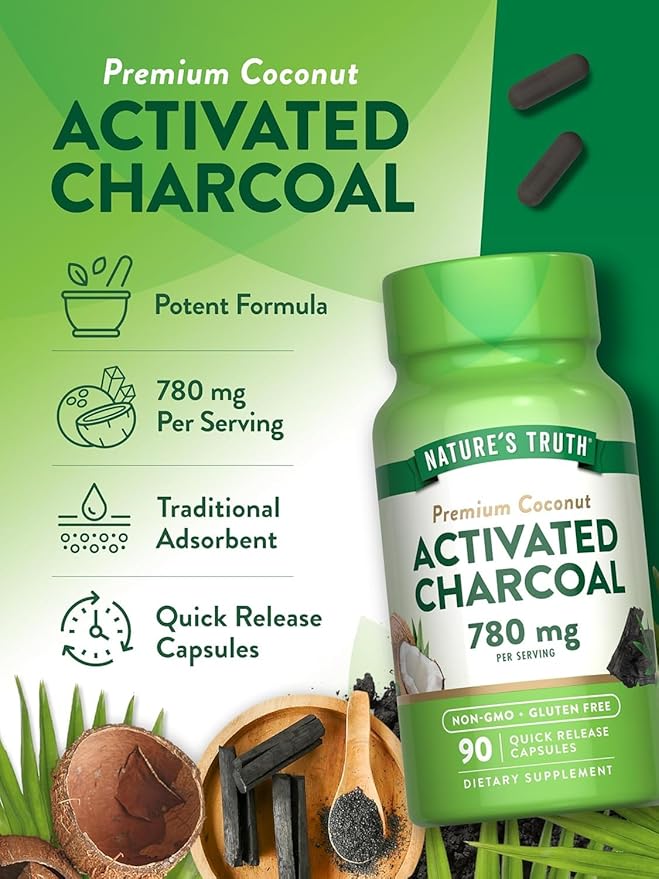 Nature's Truth Activated Charcoal 260mg (Pack of 6)