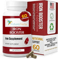 Nature's Nectar Blood Builder Iron Supplement for Men &amp Women – Slow Release Non-Constipating Iron Capsules with Vitamin B-12 Folic Acid &amp Vitamin C – Supports Red Blood Cell Production 60 Ca