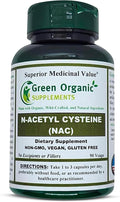 Green Organic Supplements' N-Acetyl Cysteine (NAC) 90 VCaps High Absorbable Non-GMO Gluten-Free | Balance Immune System and Supports Health (Pack of 1)