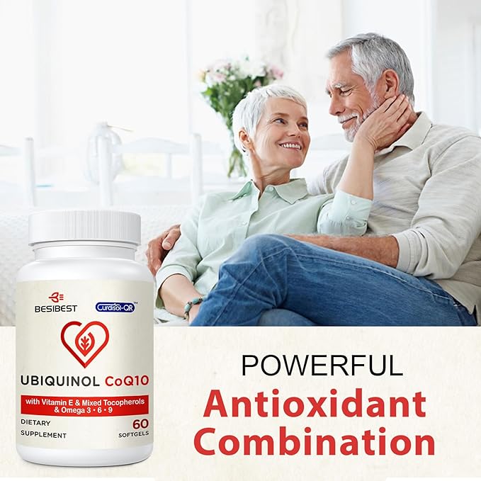 Ubiquinol CoQ10-600mg-Softgel Active Coq10 Ubiquinol Supplement with Vitamin E &amp Omega 3 6 9 High Absorption-Coenzyme-Q10 Powerful Antioxidant for Energy Production Tested 600 Count