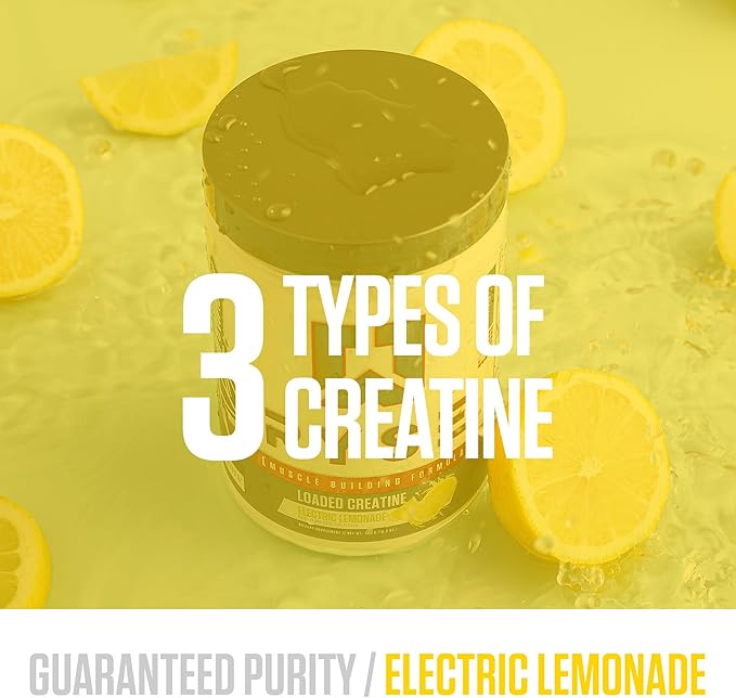 RYSE Loaded Creatine for Men &amp Women - Electric Lemonade - Muscle Building Formula with 3 Forms of Electrolytes Betaine Anhydrous and Peak ATP - Strength Power &amp Endurance Support - 30 Servi