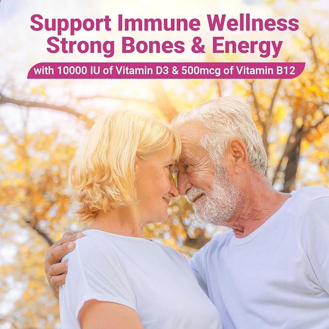 Vitamin D3 B12 Gummies D3 B12 Vitamin for Adults Vitamin D Supplement with Ashwagandha Magnesium Vitamin K2 for Immune &amp Energy Support
