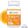 EZ Melts Dissolvable Folate 1667 mcg DFE - Methylated Folate Supplement - Heart Health &amp Healthy Fetal Development - Non-GMO Vegan &amp Dairy-Free - Orange Blast -60 Dissolvable Tablets (60 Ser