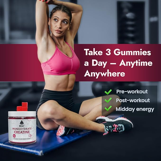 Creatine Monohydrate Gummies 5000 mg for Men &amp Women Sugar Free Creatine Gummies Strwberry Flavor