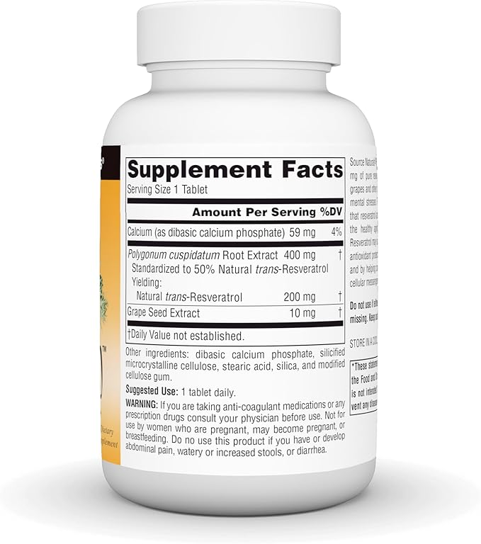 Source Naturals Resveratrol 200 for Healthy Aging* 200 mg - 120 Tablets