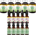 LOVITA 15-Piece Mega Bundle - 5 Propolis Drops 5 Odorless Garlic &amp 5 Echinacea Liquids Year-Round Health Supply (15 Pc)