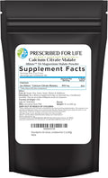 Prescribed for Life Calcium Citrate Malate Pure Vegan Calcium Powder Easy Absorption Formula Non GMO Filler &amp Additive Free (340g)