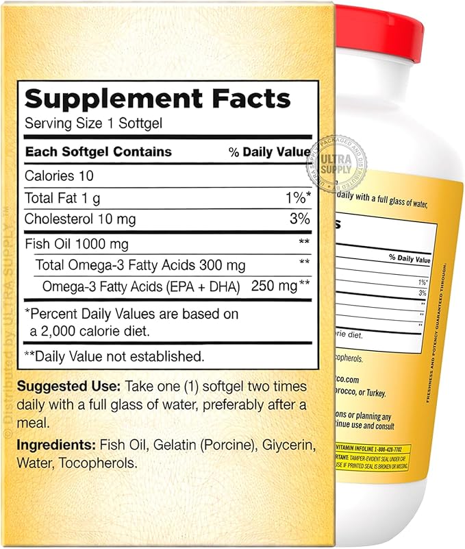 Kirk Lands Signatures Fish Oil 1000 mg (400 ct Value Pack) Softgels Gluten Free