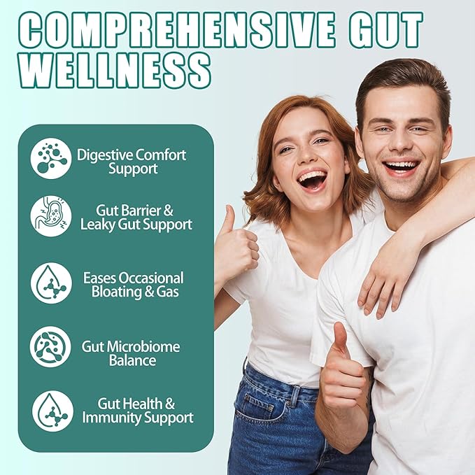 Gut Health Capsule Supplement Supports Microbiome Leaky Gut and Digestion with 80 Billion CFU Probiotics Prebiotics Digestive Enzymes 30-in-1 Gut Health Supplement 100 Capsules