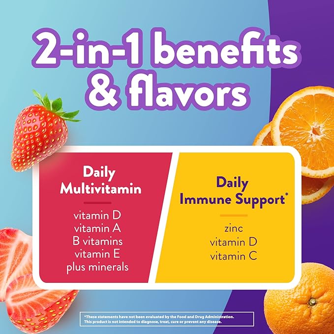 Vitafusion Fiber Well Fit Gummies 90 Count and Multi+ Immune Support Gummies 90 Count Bundle