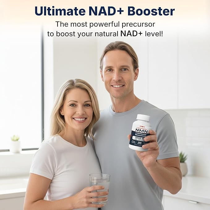 NMN Supplement 1000 mg Pure Nicotinamide Mononucleotide - NAD Precursor for Energy Cellular Renewal &amp Longevity Support - Mitochondrial Support 120 Capsules - Vegan Non GMO Gluten Free