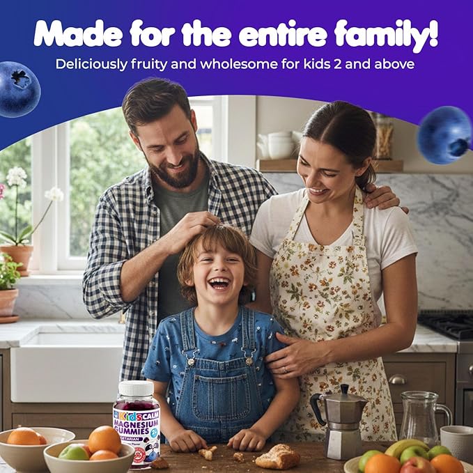 DR. MORITZ Sugar-Free Calm Magnesium Gummies for Kids and Adults - Non-GMO Magnesium Citrate Gummies - Blueberry Flavor - 2-Pack (60 Count)
