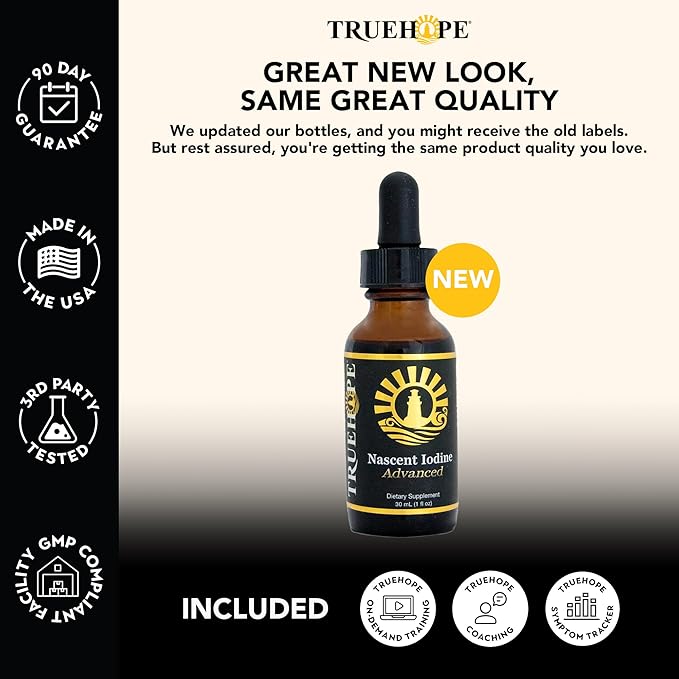 Pure Nascent Iodine Liquid Supplement - Potent Tincture Fast-Absorbing No Fillers Binders or Additives Pure Nascent Iodine Advanced 2% Drops 1 Fl Oz 30 ml