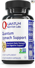 QNL Quantum Stomach Support - Digestive Enzymes for Women &amp Men - Organic Digestion Supplement - Vegan Bromelain Nutritional Supplement - 60 Plant-Source Caps