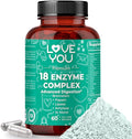 Love You 18 Enzyme Complex – Broad Spectrum Digestive Support with Amylase Bromelain and Papain – Promotes Nutrient Absorption and Healthy Digestion 60 Veggie Capsules