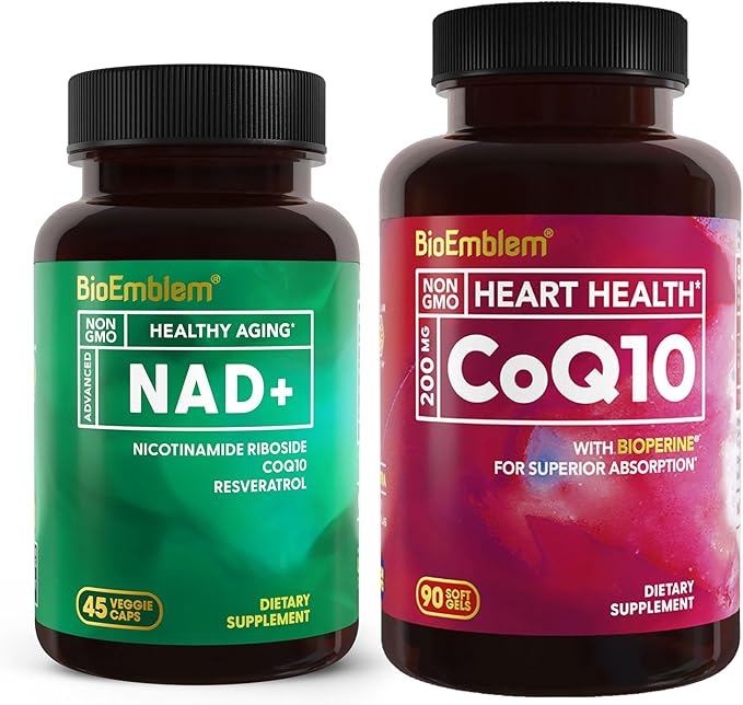 BioEmblem CoQ10 with BioPerine and NAD+ Supplement