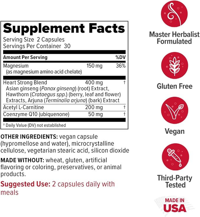 Redd Remedies Heart Strong Supports Cardiovascular Health 60 Tablets