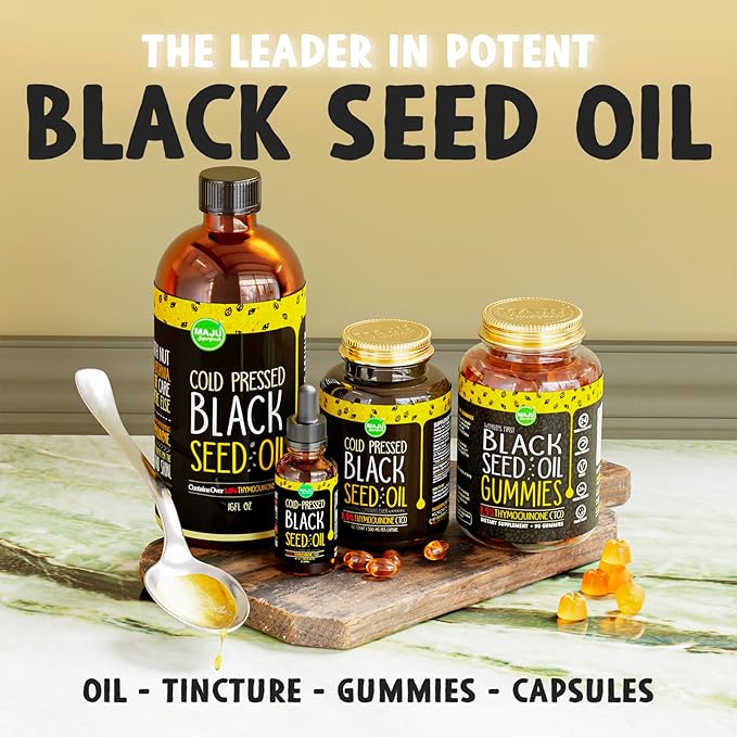 Maju Superfoods Black Seed Oil 2 oz and Black Seed Oil Capsules Bundle