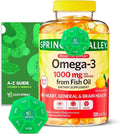 Omega-3 1000mg from Fish Oil with 120 Softgels with Bundle Exclusive Better Ligth&ampSpring Guide + Weekly Pill Organizer (3 Items)