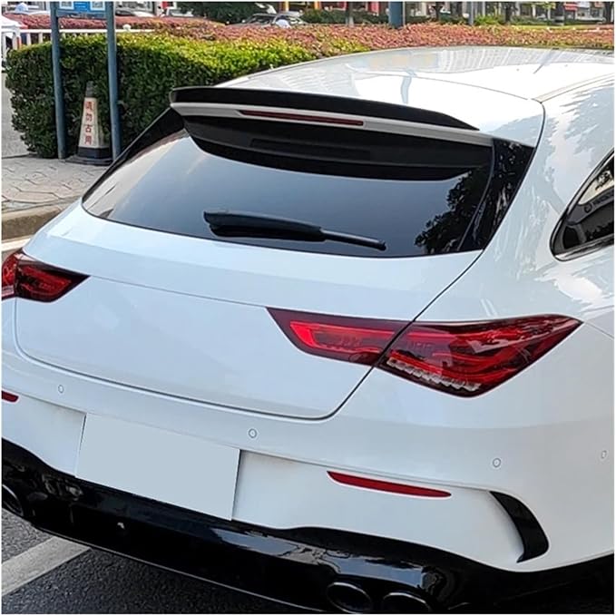 Glossy ABS Rear Trunk Lid Spoiler Wing Compatible With Benz CLA Class X118 CLA200 260 CLA35 CLA45 AMG Car Tail Roof Trim Splitter (Color : Glossy Black)