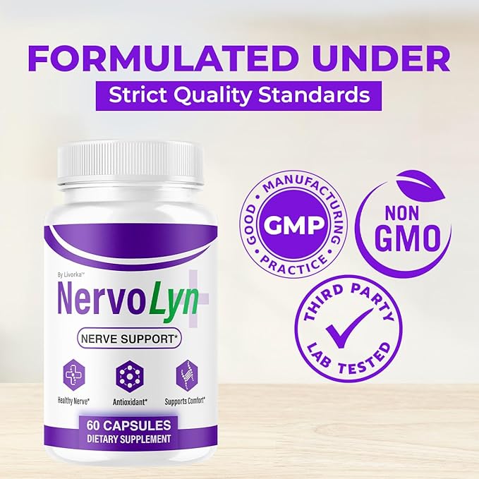 (2 Pack) NervoLyn Capsules - Official Nervo Lyn Advanced Supplement Formula Nerve Health Natural NervoLyn Brain &amp Memory Focus Vitamins Suppor for Overal Health &amp Wellness 120 Capsules for 2