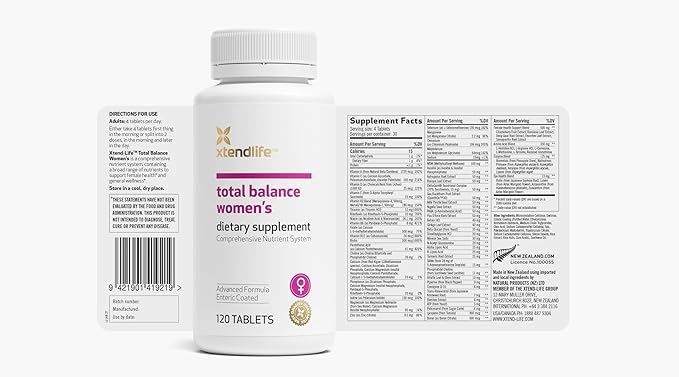 Xtendlife Total Balance Women's Multivitamin for Immune Heart Digestive &amp Cellular Health - - Daily Support - 70+ Nutrients &amp Minerals - 30 Day Supply