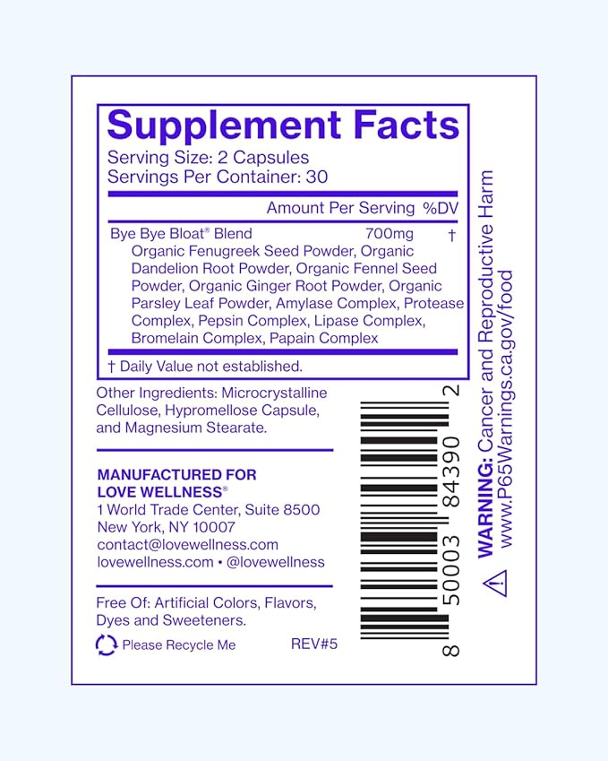 Love Wellness Bye Bye Bloat and Sparkle Fiber | Universal Gut Duo | Digestive Enzymes for Gas &amp Fast Acting Bloating Relief for Women