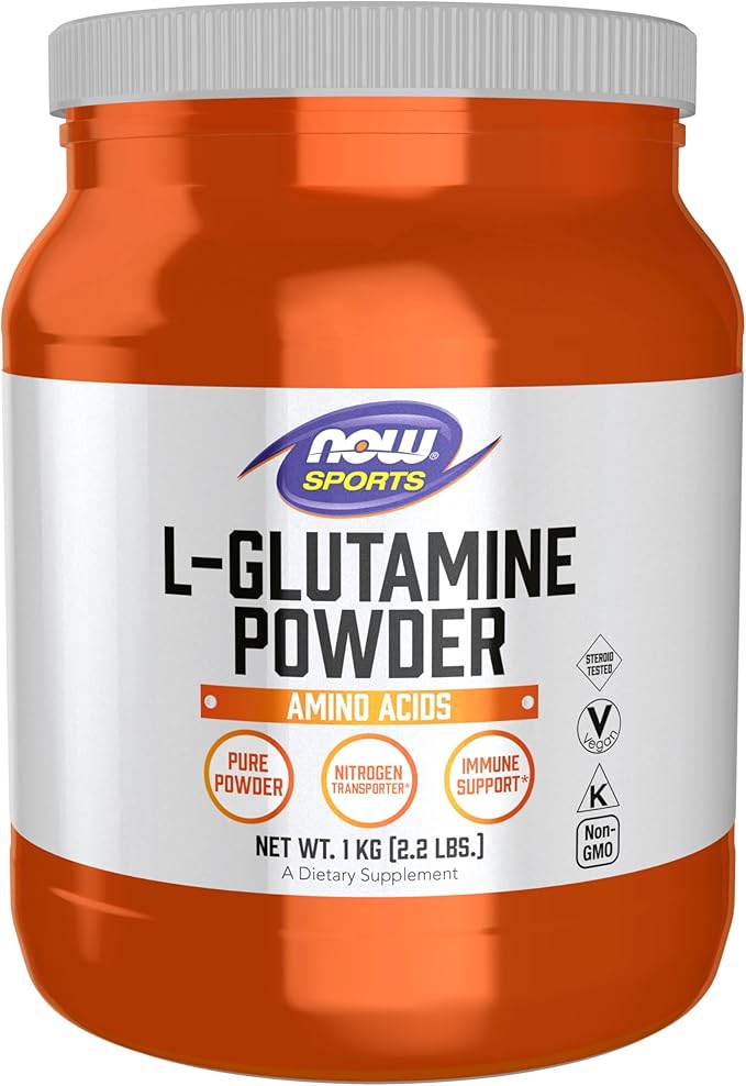 NOW Foods Sports Nutrition L-Glutamine Pure Powder Nitrogen Transporter* Amino Acid 35.3-Ounce