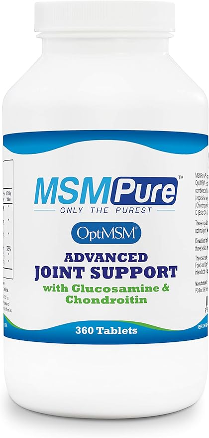 KALA HEALTH MSMPure Advanced Joint Support Tablets – Glucosamine Chondroitin OptiMSM Ester-C &amp Manganese for Joint Health Flexibility &amp Mobility – Vegetarian-Sourced Glucosamine 360 Count