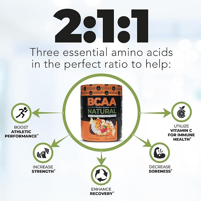 Nutrology Greens &amp Fruits Powder-Naturally Sourced Superfood Chocolate (30 Servings) BCAA Natural Plant Based BCAA Powder Orange Coconut Flavor (30 Servings)