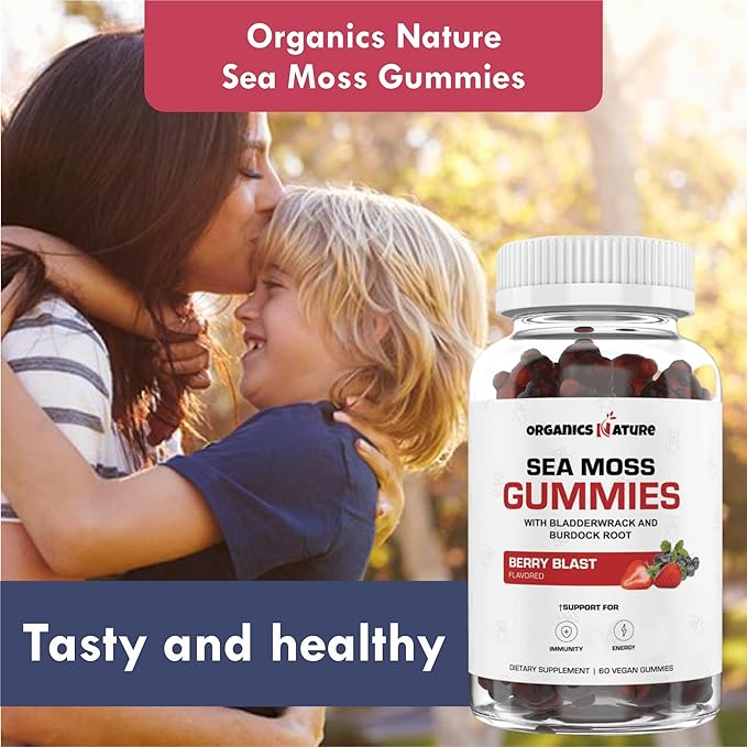 ORGANICS NATURE Black Seed Oil Capsules (2 Bottles) &amp Sea Moss Gummies (2 Bottles) | Vegan Softgels for Hair Skin Heart Joint Support Lung Detox Energy Mucus Clear Thyroid Digestion Omega