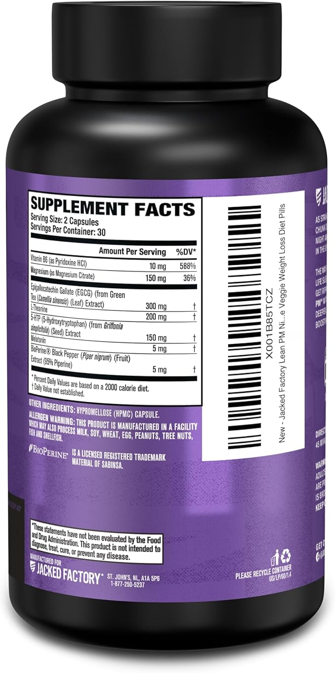 Jacked Factory Burn-XT (60 Capsules) + Lean-PM (60 Capsules) + Lean-XT (60 Capsules) 24-Hour Weightloss Stack w/Clinically Studied Thermogenic Fat Burners &amp Nighttime Weight Loss Sleep Aid