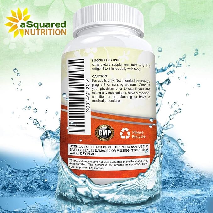 aSquared Nutrition Astaxanthin Supplement - Natural Astaxanthin Pills from Haematococcus Pluvialis Extract for Pure Energy - Max Strength 10mg - 120 Softgels (Pack of 2)