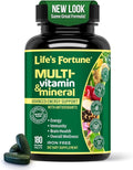 Life's Fortune Whole Food Multivitamin &amp Mineral Supplement for Men &amp Women – Energy Support Vitamins for Immune Brain &amp Metabolism Support – Iron Free 180 Vegetarian Tablets