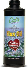 Cal's Flax Oil Cold Pressed Flax seed High in Omega 3 Fatty Acid Unrefined Flax Seed Oil Pure Flax Seed Oil Liquid Supplement for Joint Skin and Heart Health Support - 32 oz