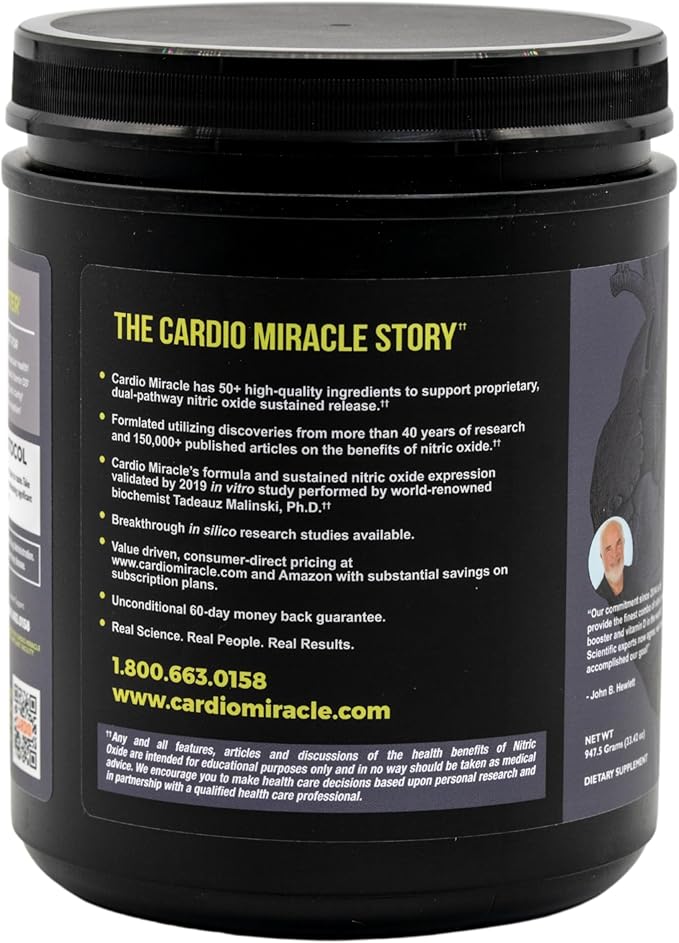 Cardio Miracle Nitric Oxide Supplement 90 Servings - Beet Root Powder with L-Arginine to Support Circulation Blood Flow Energy Endurance Stamina &amp Heart Health for Men and Women