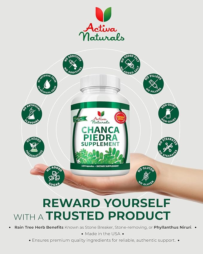 Chanca Piedra 500mg - 120 Plant-Based Capsules - Phyllanthus Niruri Herb Extract for Kidney &amp Gallbladder Support - Natural Urinary Tract Wellness - Non-GMO Made in USA