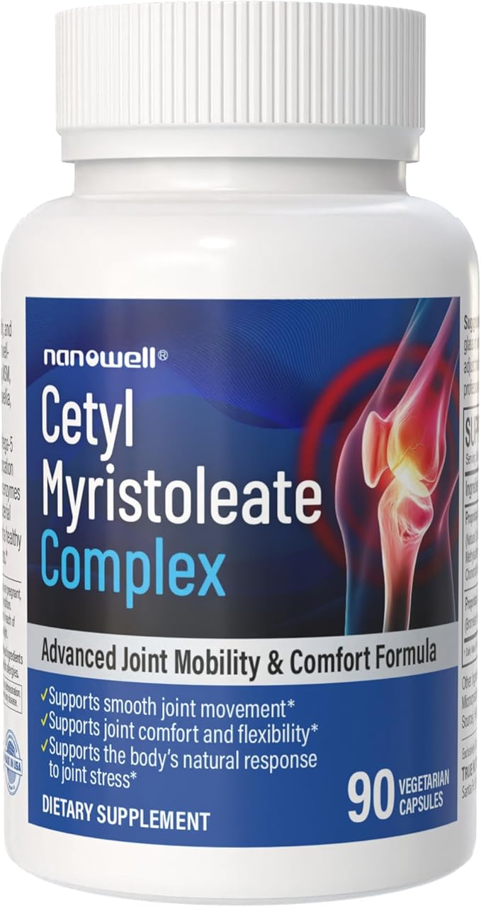 NANOWELL Cetyl Myristoleate Complex CMO Ultra Support for Relief from Joint Discomfort and Stiffness Advanced Joint Mobility &amp Comfort Formula 90 Capsules