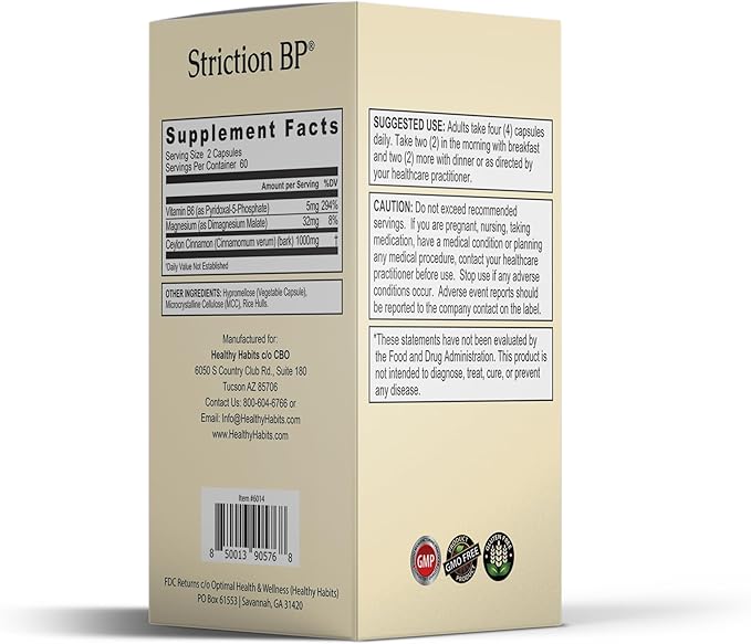 Healthy Habits StrictionBP Box 120 Veg Capsules