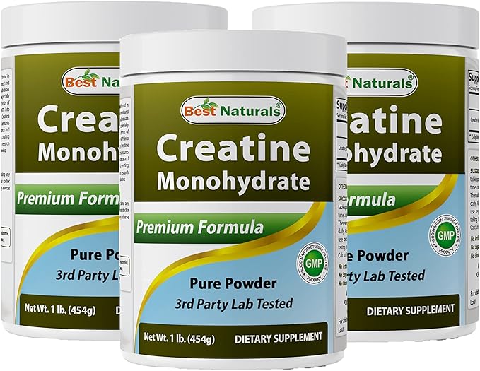 Best Naturals Creatine Monohydrate 1 Lb Pure Powder (1 LB (Pack of 3))