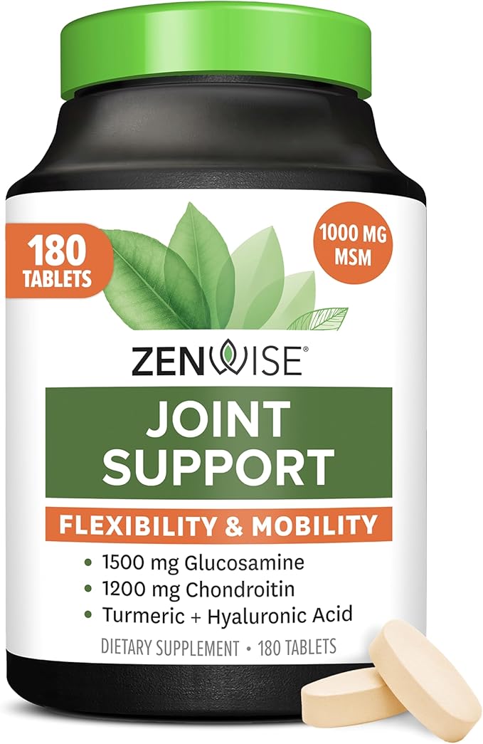 Zenwise Health Joint Support Supplement with Glucosamine Chondroitin MSM Curcumin &amp Sulfate - Joint Health for Women &amp Men - Mobility &amp Flexibility Support for Knee Cartilage &amp Bone
