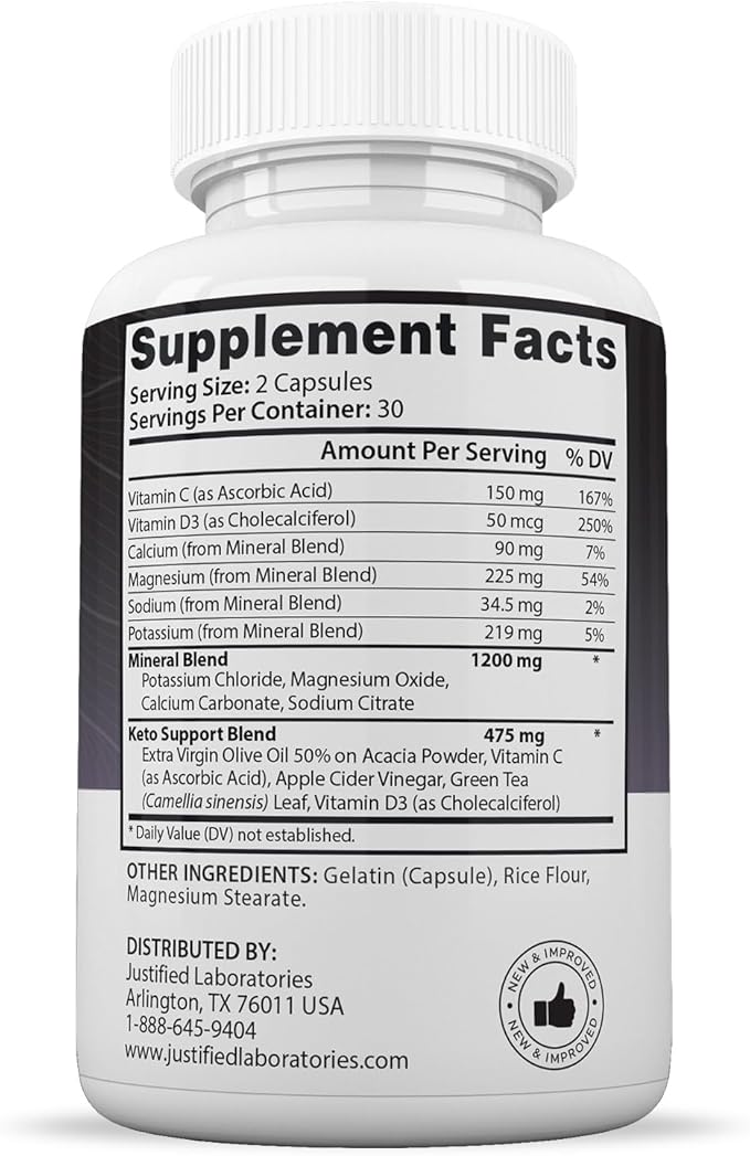 (2 Pack) Advanced Keto 1500 Extreme Pills 1675MG New &amp Improved Formula Contains Apple Cider Vinegar Extra Virgin Olive Oil Powder Green Tea Leaf 120 Capsules