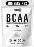 BCAA Powder 2:1:1 Unflavored Branched Chain Amino Acids for Men and Women Pure BCAA Energy Powder for Mixing in Drinks &amp Shakes Non-GMO No-Additives 105 Servings 1.4 lb (630g)
