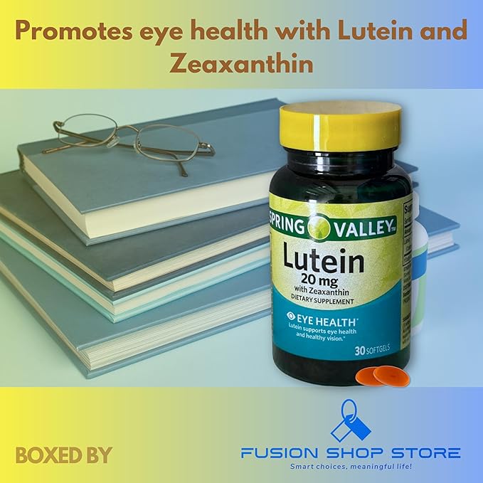 Lutein 20mg- with Zeaxanthin 30 softgels (Pack of 2) Boxed by Fusion Shop Store