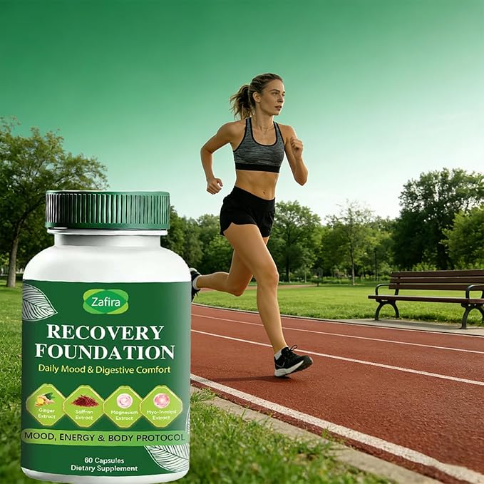 Zafira Recovery Foundation Capsules – Clear Mental Fog Reduce Hair Loss &amp Boost Digestion | Clinically Tested All-Natural IngredientsNon-GMO 60 Capsules